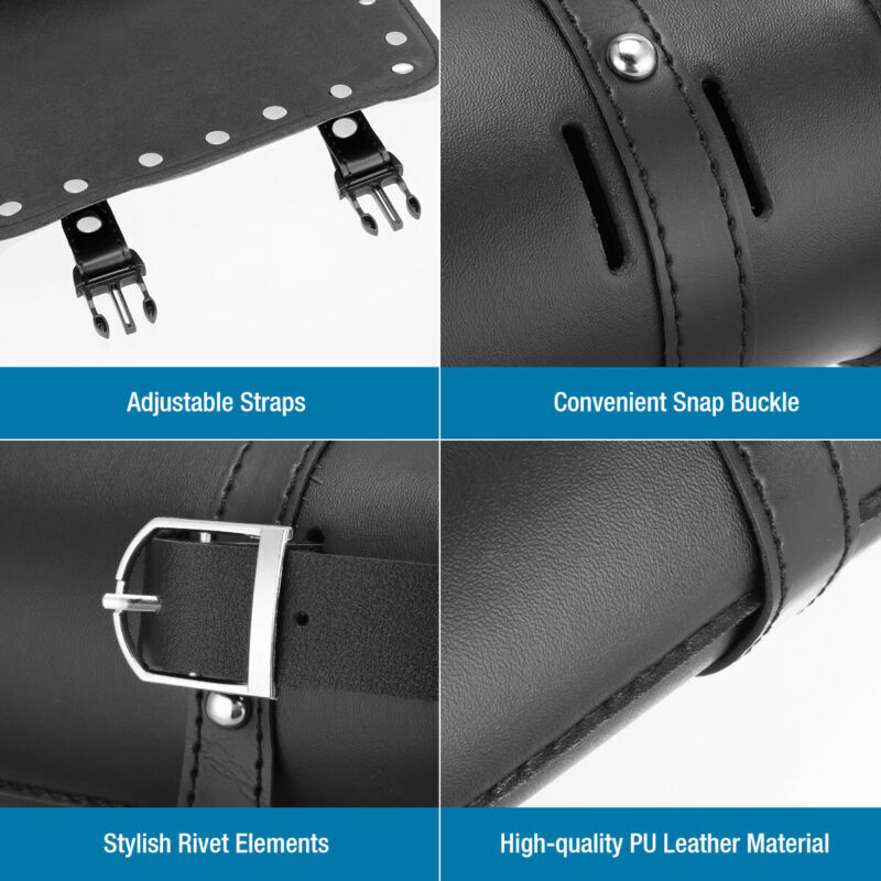 Motorcycle Front Fork Tool Bag SaddleBag Storage Pouch Luggage Handlebar Leather