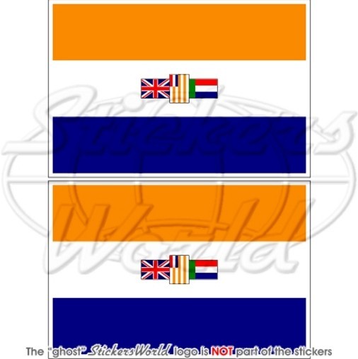 SOUTH AFRICA S.African Former Flag 100mm (4″) Vinyl Bumper Sticker Decals x2