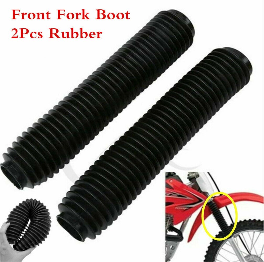 Motorcycle Rubber Front Fork Dust Cover Gaiters Gaitors Boots Shock Absorber x2