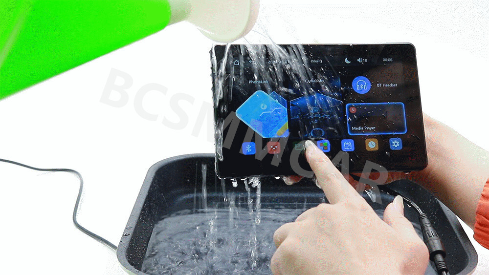 7in Touch Screen Motorcycle Wireless CarPlay Navi MP5/TF DVR Monitor Waterproof
