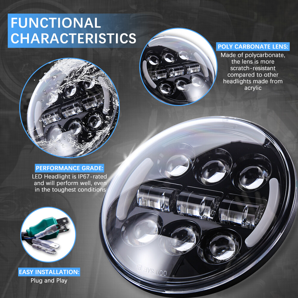 5.75″ LED Headlight With Turn Signal For Honda Shadow VT 600 750 1100 VTX1800C