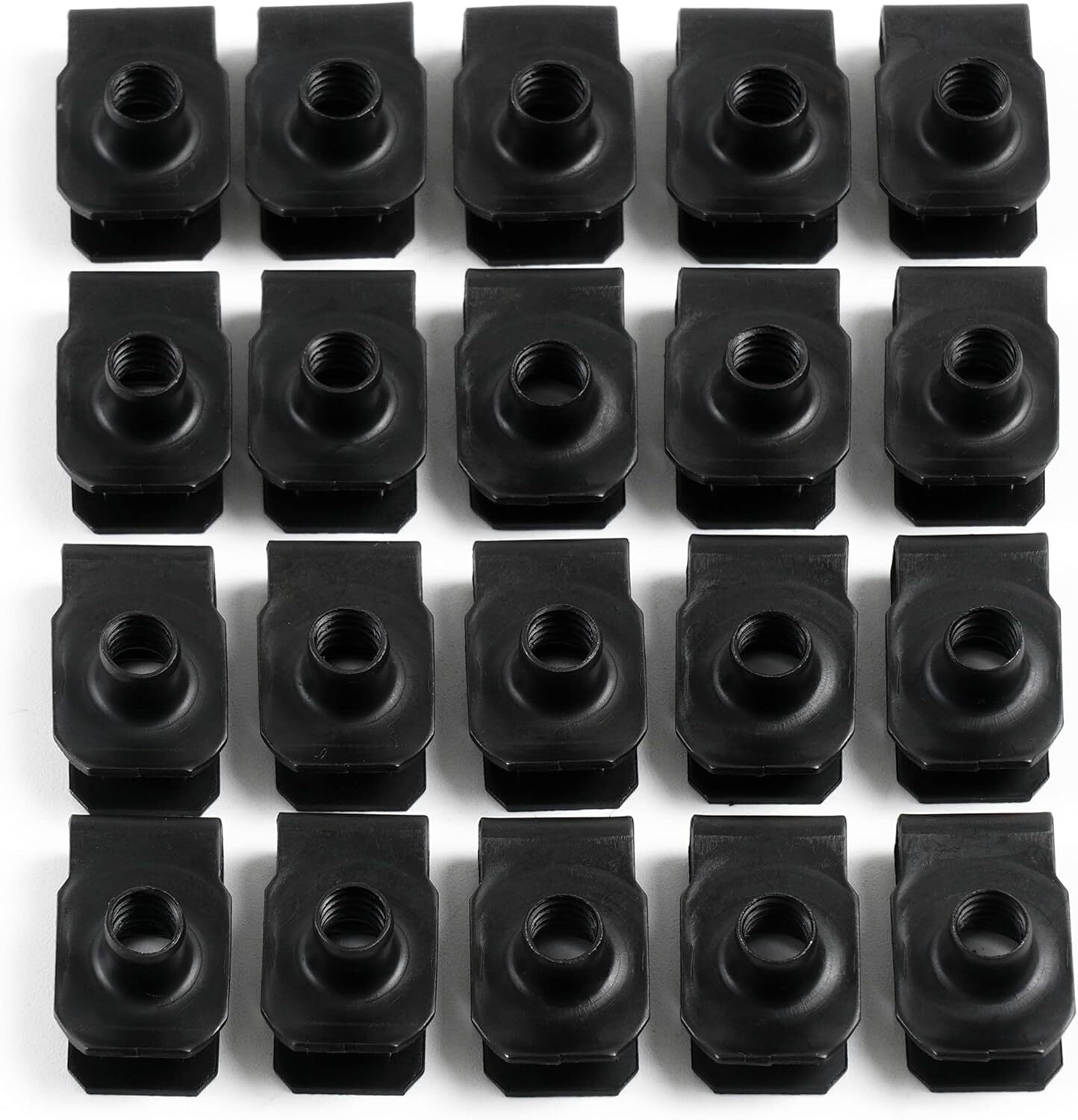 Universal 20 pcs M6 U-type Motorcycle Bolts Screws Clips Hardware Clip-on Nuts