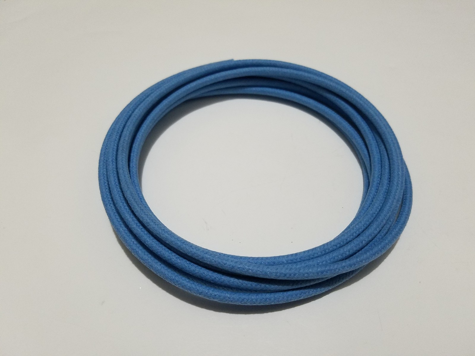 10 feet Vintage Braided Cloth Covered Primary Wire 16 gauge 16ga Solid L Blue