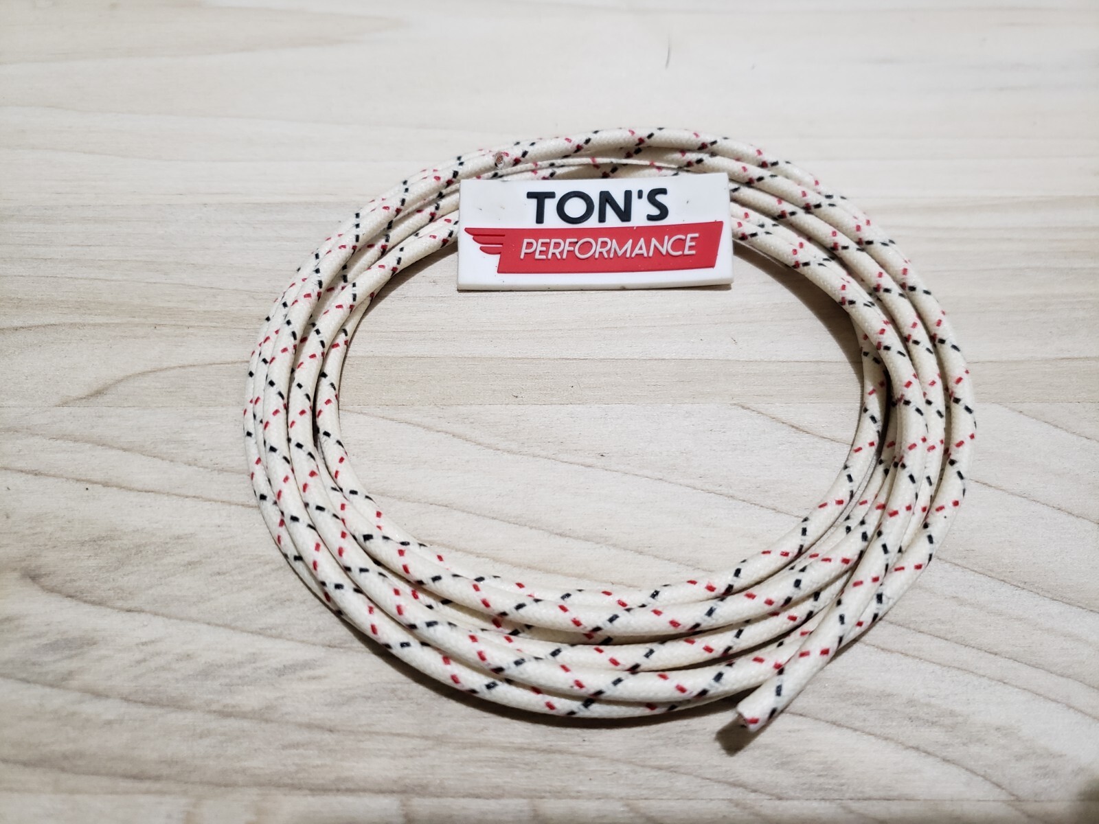 10 feet Vintage Braided Cloth Covered Primary Wire 10 gauge 10ga White Black Red