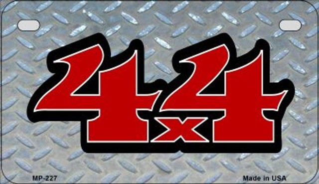 4×4 Diamond Novelty Metal Motorcycle Plate