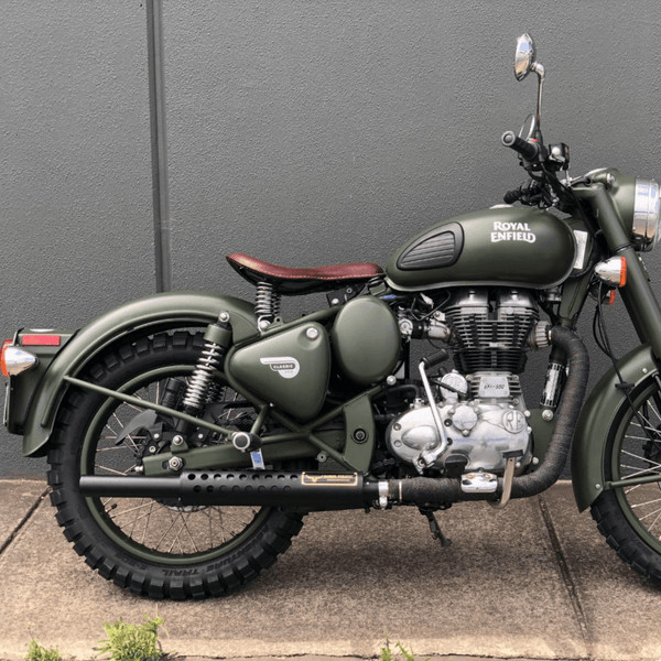 BARREL EXHAUST SCUD EXHAUST BLACK FIT FOR R.E CLASSIC 350/500 & NEW CLASSIC 350