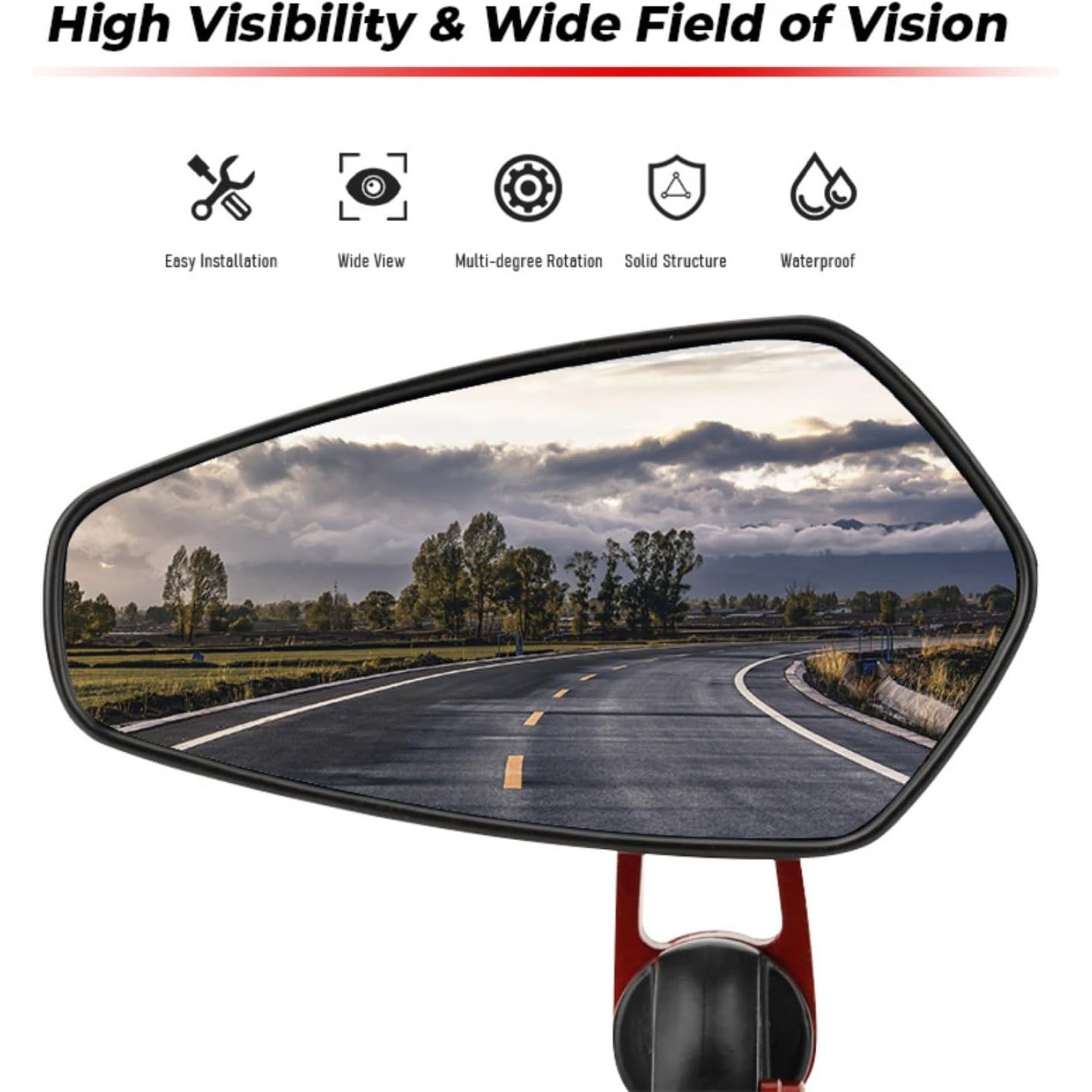 7/8″ Motorcycle Mirrors, Bar End Rear View Mirrors For Honda Ducati and More