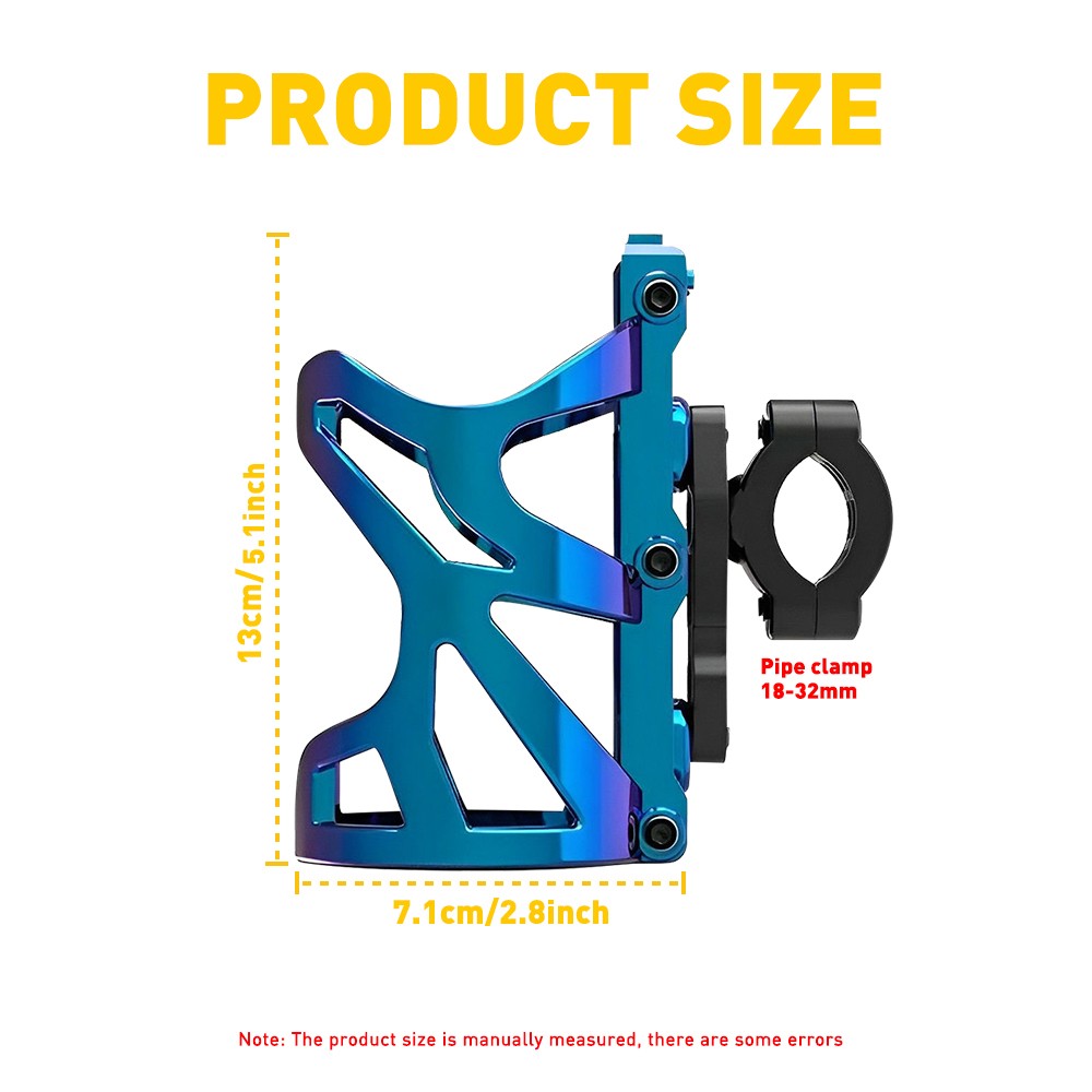 Motorcycle Cup Holder Handlebar Mount Beverage Drink Water Bottle for ATV Bike