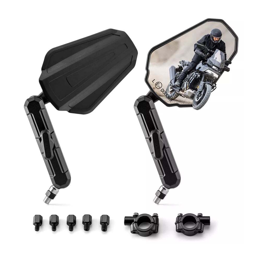 1 pair ADV Motorcycle Rear view Mirrors Foldable Adjustable Adventure Universal