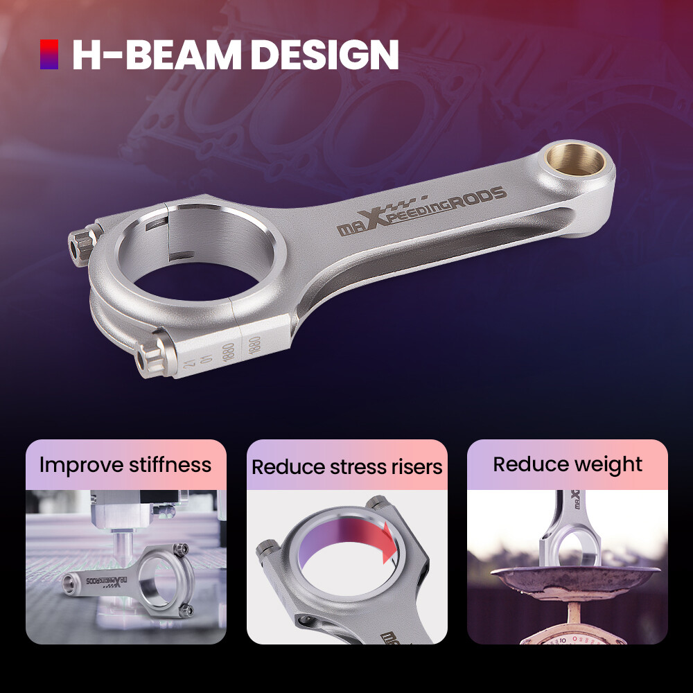 H Beam Connecting Rods for Kawasaki ZZR 1400 ZX-14R ZX14 Model 2006-2011 4.429″