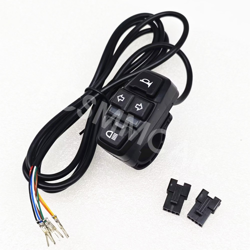 Handlebar Switch Horn Turn Signal Light ON/OFF Button Waterproof For Motorcycle