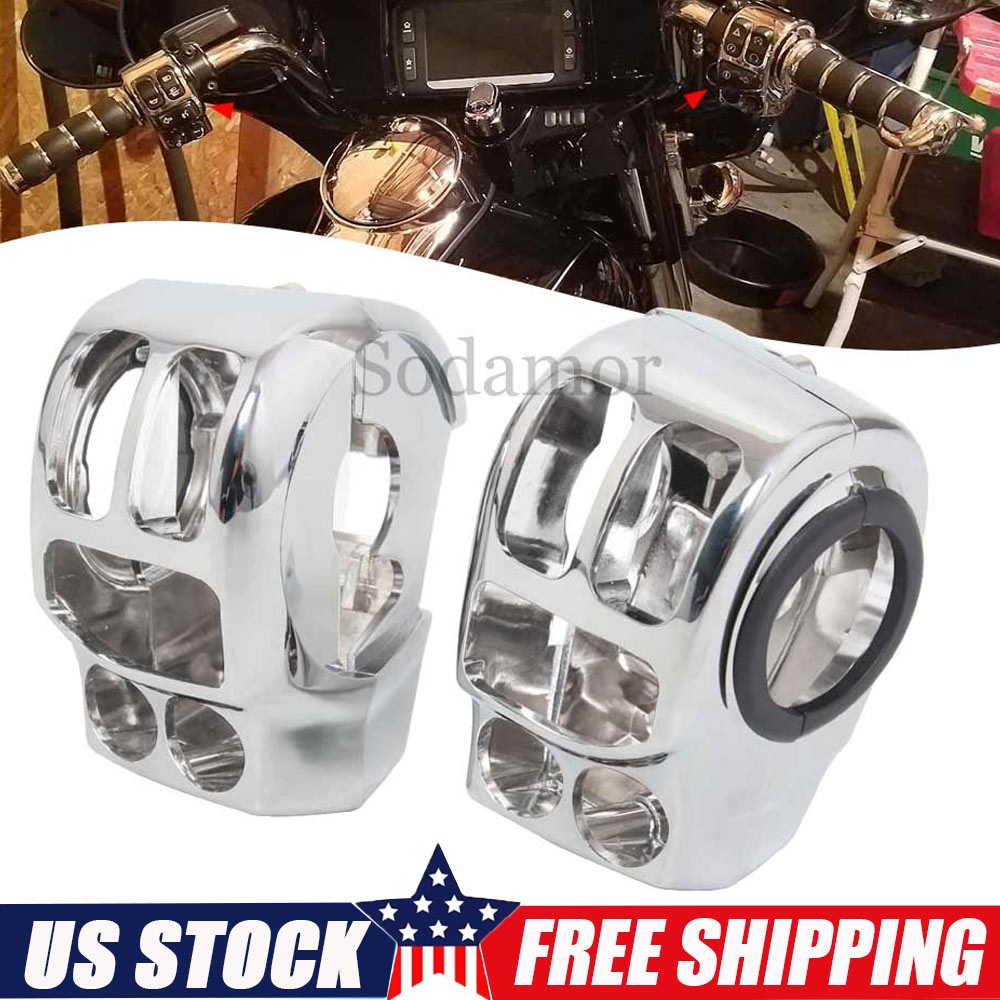 Handlebar Control Switch Housings Chrome For Harley Street Glide FLHXSE 2015-22