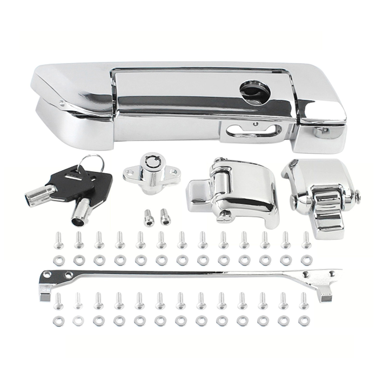 Chrome Pack Trunk Latches Key Hinges For Harley Tour Pak Touring FLT 2014-2024