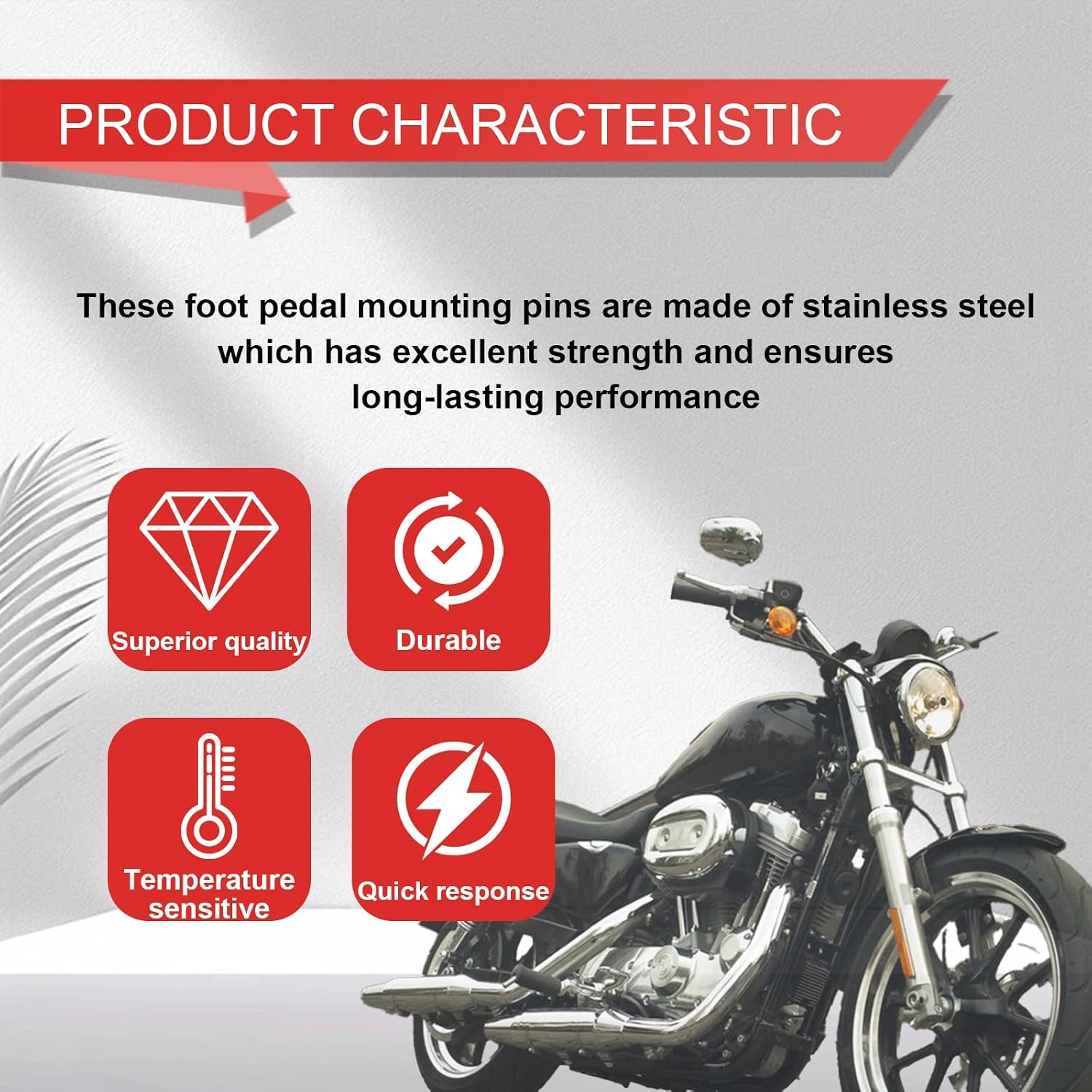 Foot Peg Mount Bolt Pin Kit Motorcycle, Includes Pin, Spring Washer