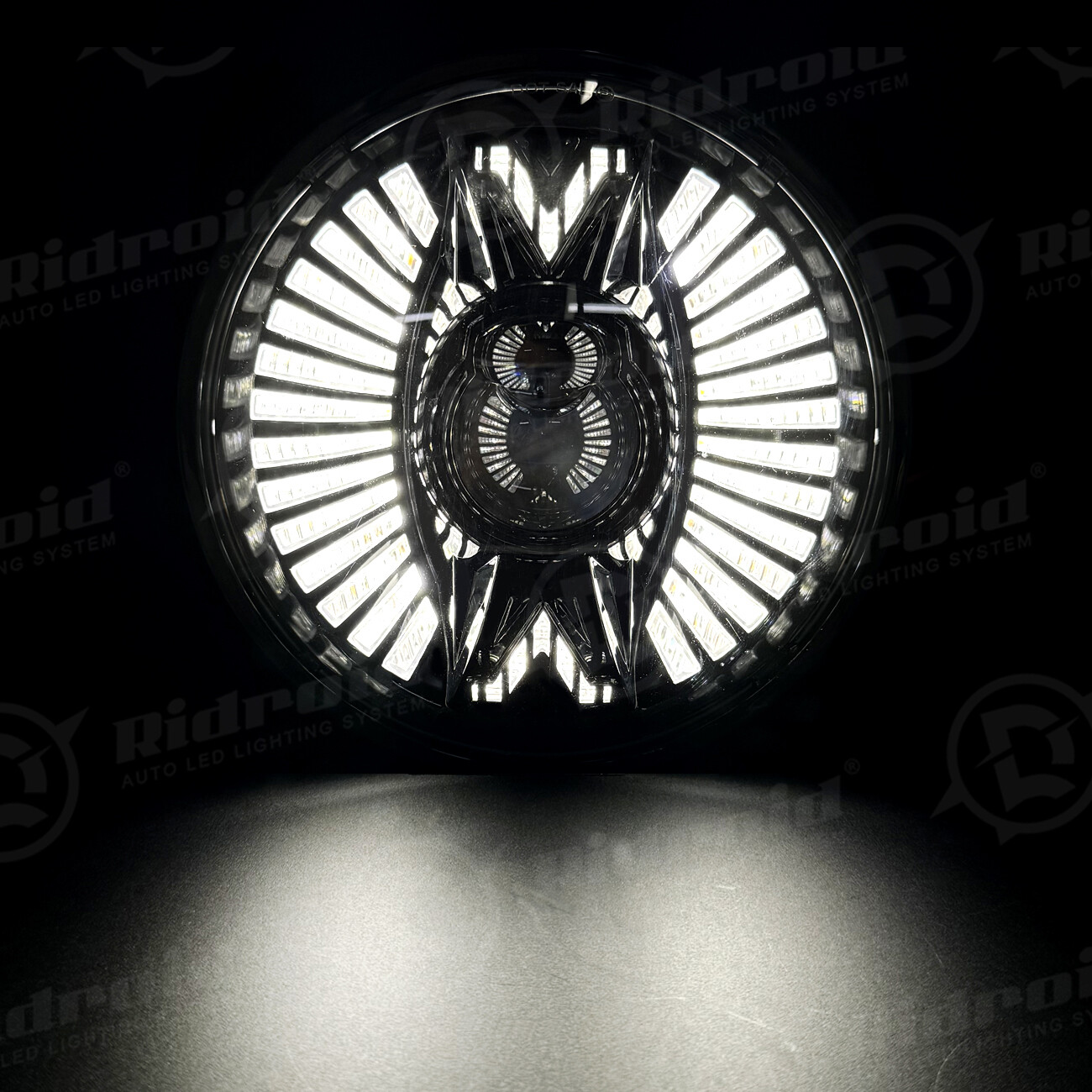 7” 7inch Round Motorcycle LED Headlight With Halo DRL Turn Signals for Harley