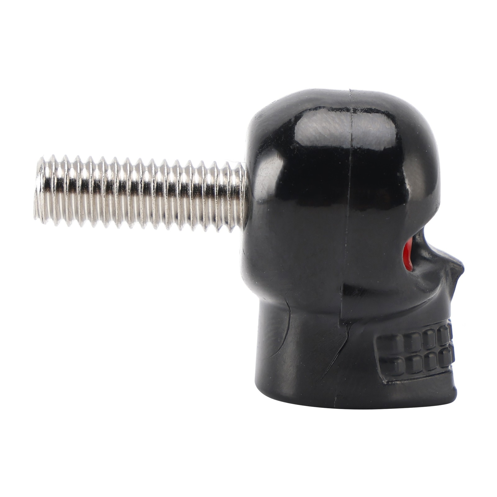 2x Motorcycle Bike Plastic Black Skull License Plate Bolt On Screw On Frame Nut