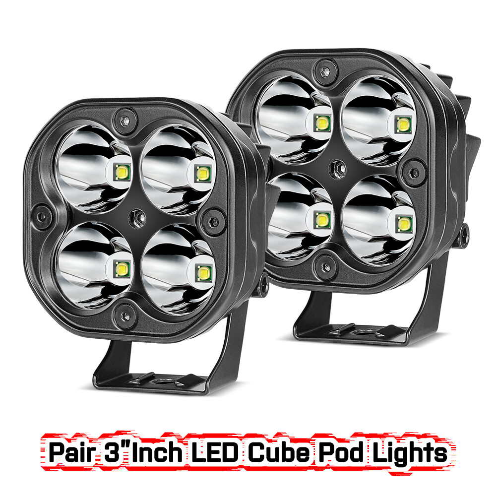 2x 80W LED Spot Light Auxiliary Headlight Driving Fog Lamp Motorcycle Wiring Kit