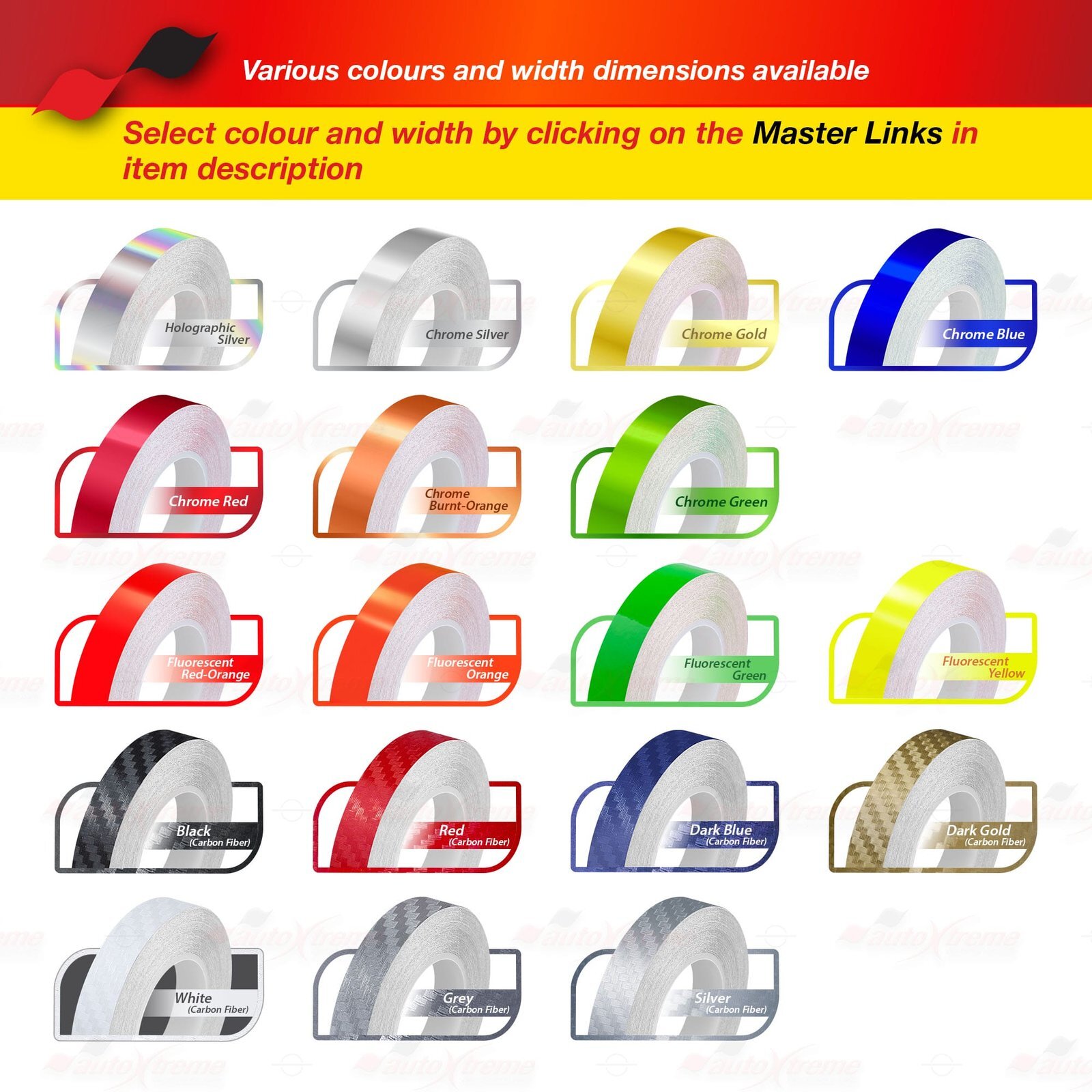 2″ Roll Vinyl Pin Stripes DIY Self Adhesive Line Car Tape Decals Stickers 50mm