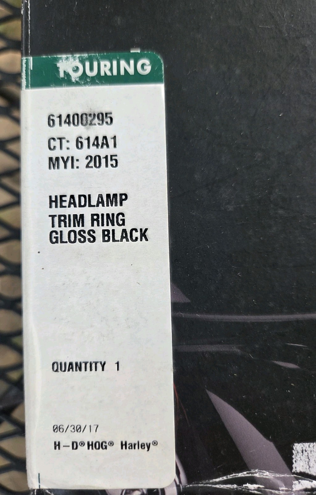 NEW Harley OEM Gloss Black 7″ TRIM RING P/N 61400295
