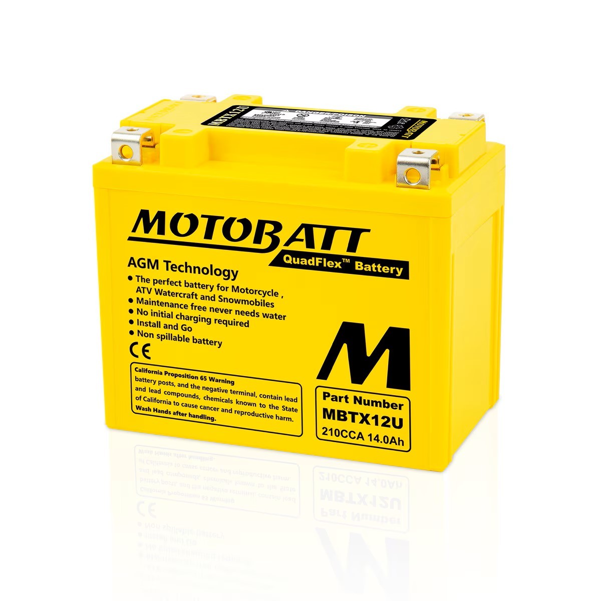 MotoBatt AGM Battery 2004-09 fits Harley Davidson XL XLH Sportster 1200