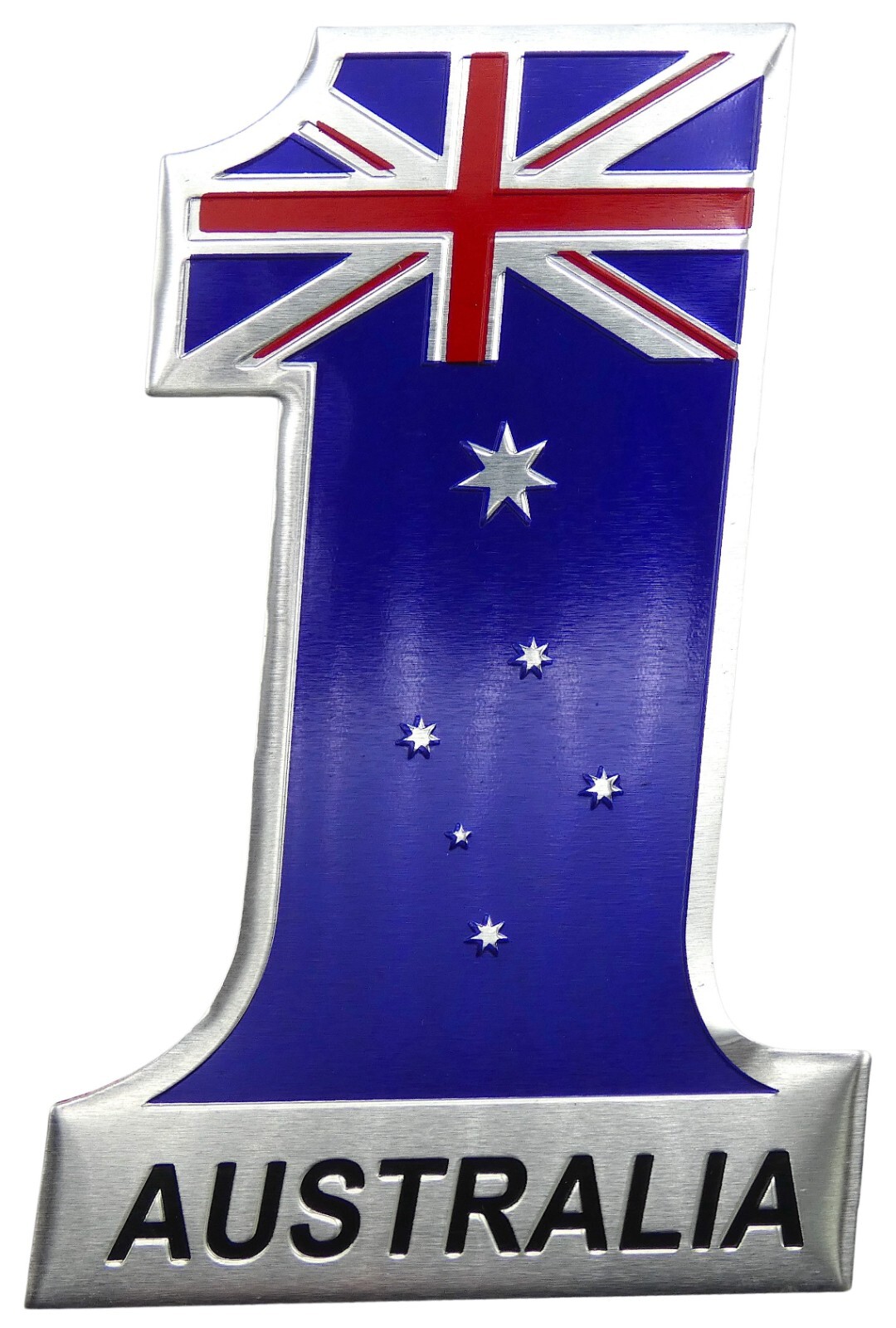 1x Aluminum Motorcycle Gas Tank Emblem Number 1 Australia Flag USA Auto Truck