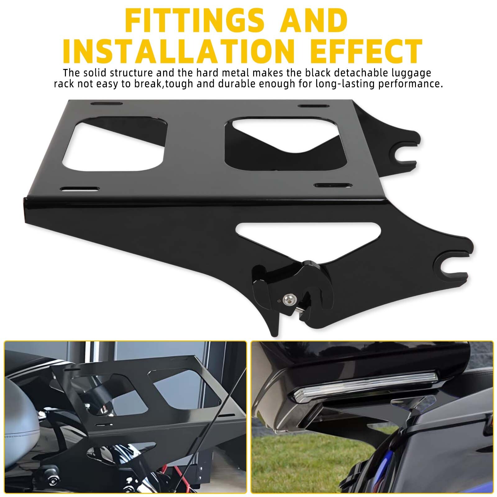 For Harley Touring 14-24 Quick Release Two-up Tour Pack Rack Mount Docking Kit
