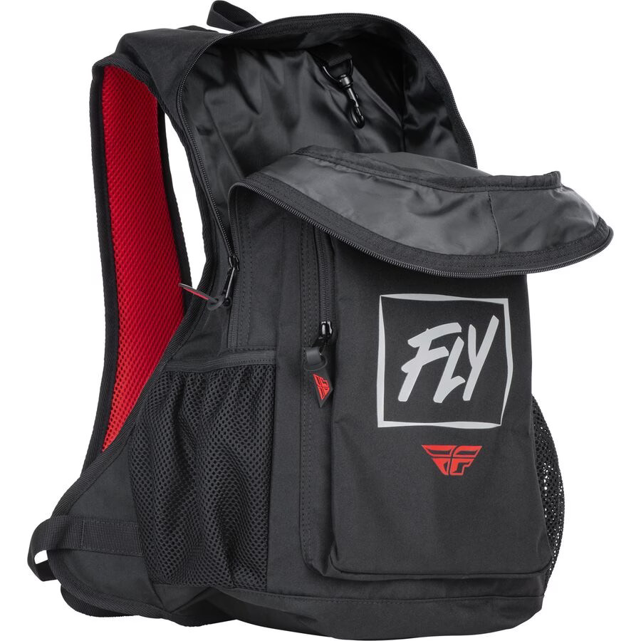 Fly Racing 2026 Jump Backpack – Black/Grey/Red 28-5071