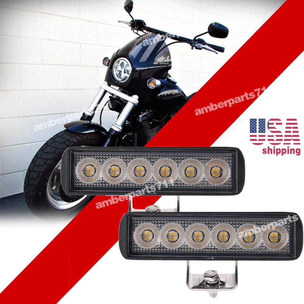 for Harley Dyna Fat Bob FXDF 06-17 Softail 00-17 2pcs LED mini bar Fog Lamp DRL