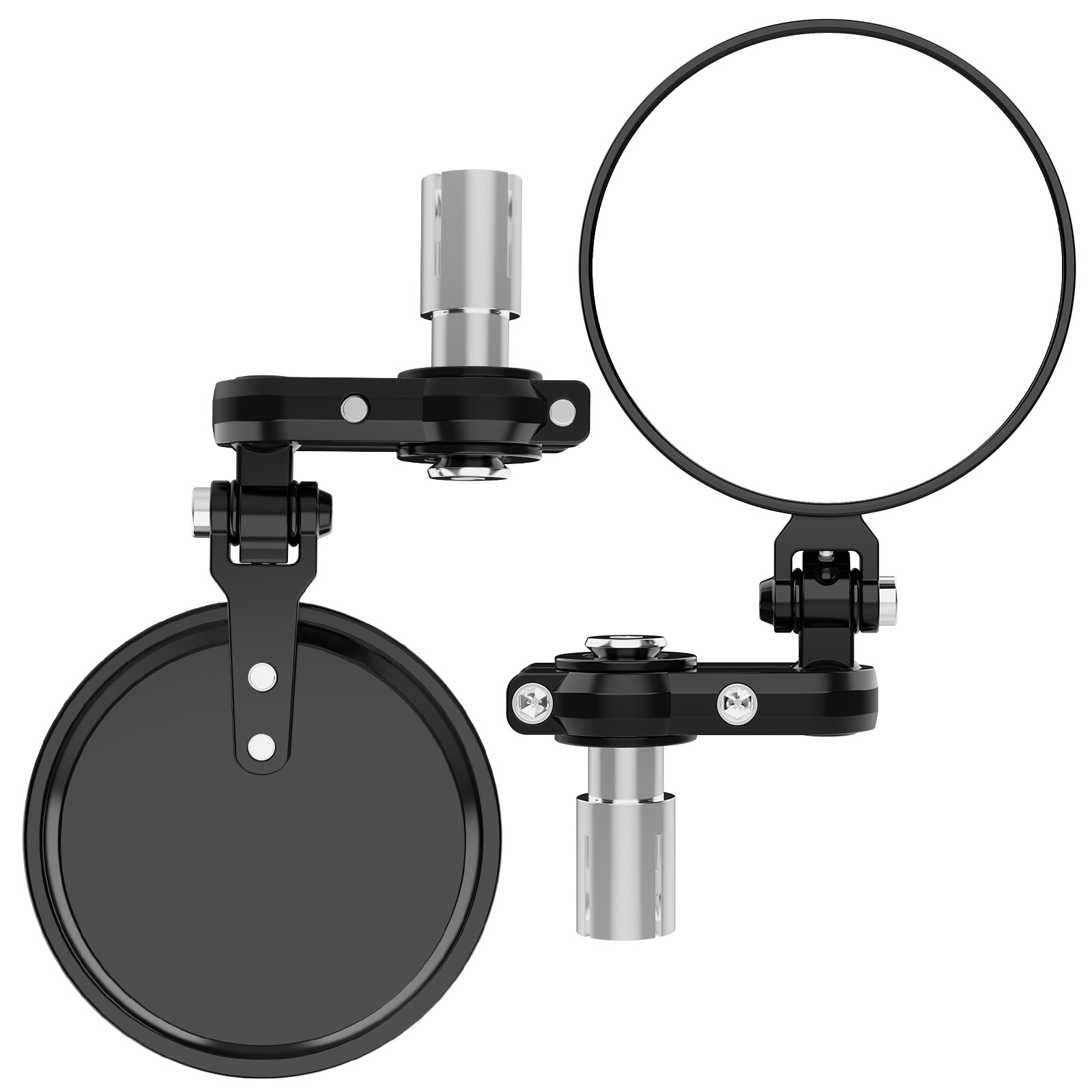 2PCS Universal Motorcycle Round 7/8″ 22mm Handle Bar End Rearview Side Mirrors