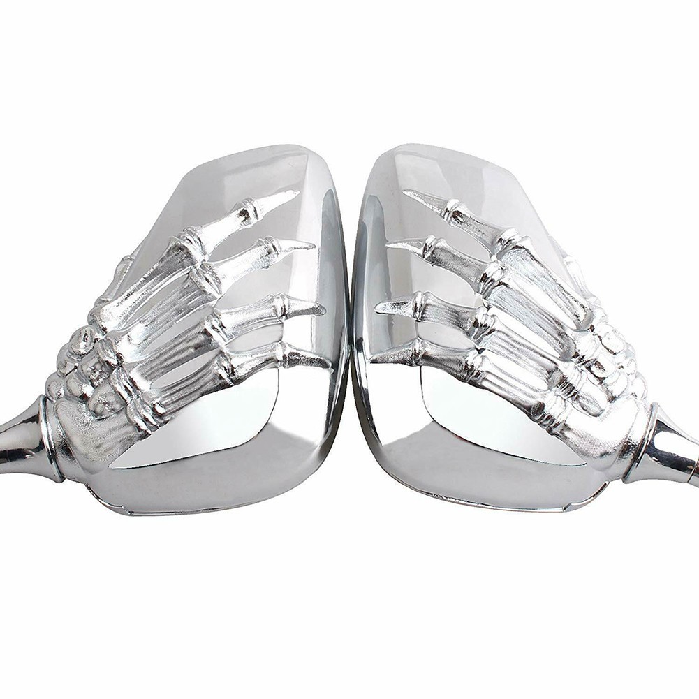 1 Pair of Motorcycle Bike Rearview Side Mirrors Skeleton Skull Hand Claw