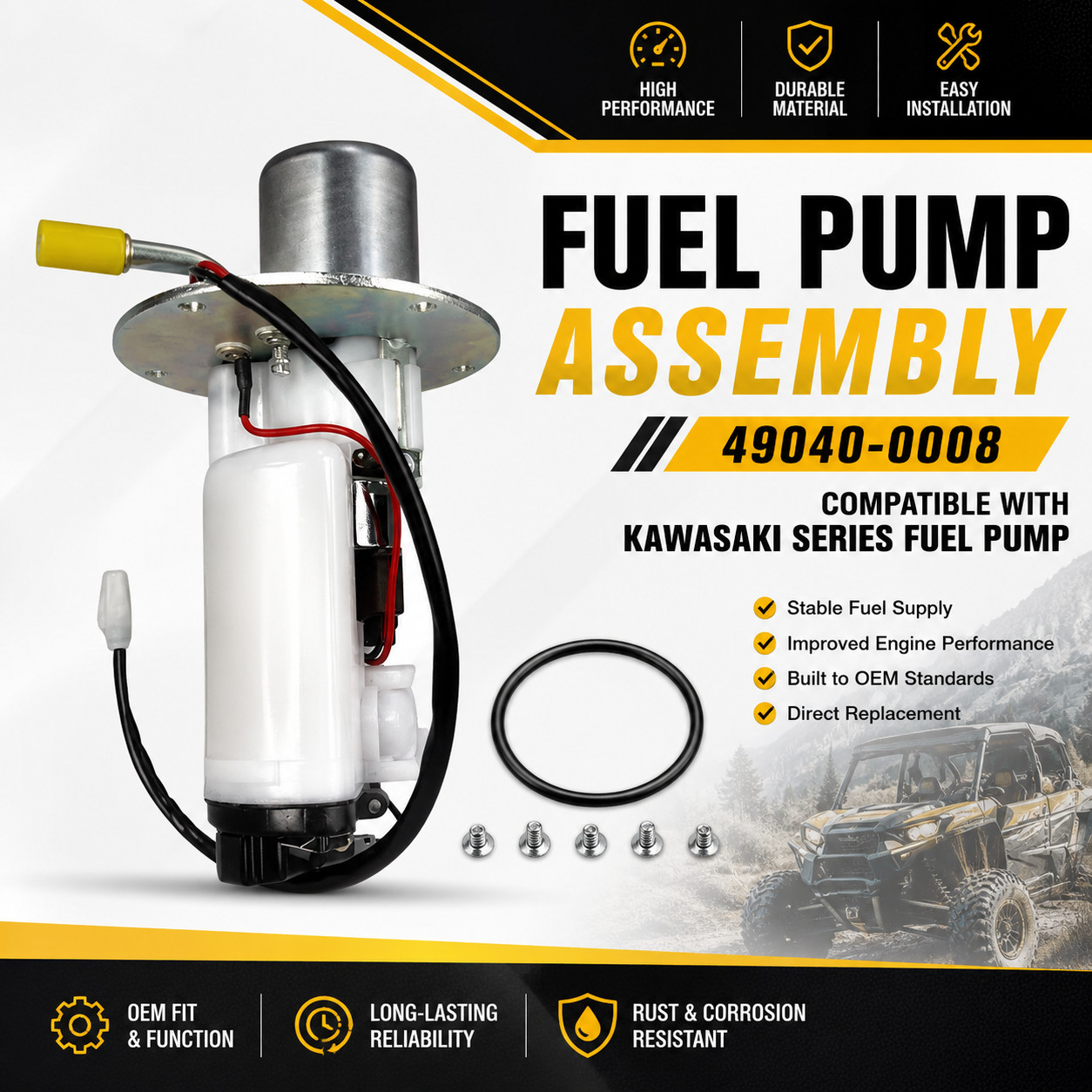 Fuel Pump Assembly 49040-0008 for Kawasaki VN1600 Vulcan Nomad Petrol 2005-2008