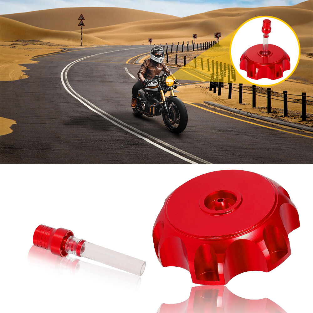 AUXITO Aluminum Gas Motorcycle Red Fuel Tank Cap Gas Lid 51-54mm Car Accessories
