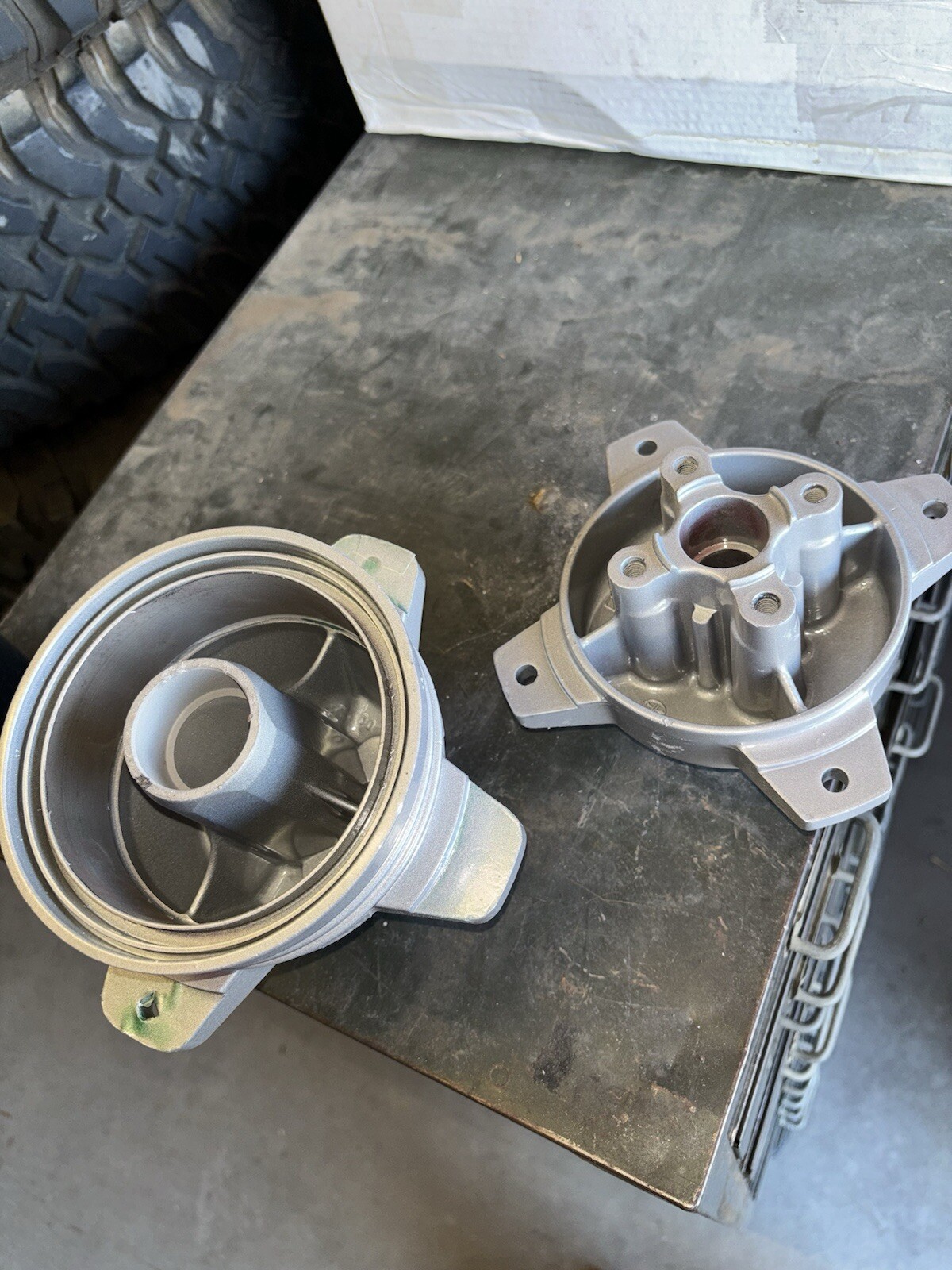 Yamaha YSR50 Front And Rear Hubs Newly Powder coated Silver