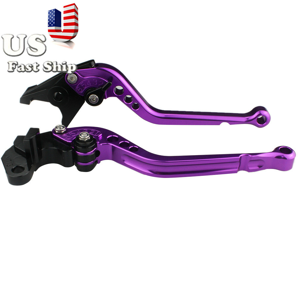 CNC Racing Long Clutch Brake Lever For Honda CBF 125 Stunne 2009-2014 Set Purple
