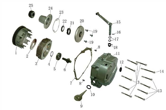 RPS Hawk 250 DLX Right Crankcase Cover Clutch Cover (#11 in Diagram) X-Pro