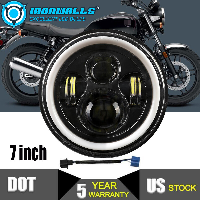 1pcs DOT 7 inch Motorcycle LED Headlight Hi-Lo Beam Fit for Honda 1961-2014