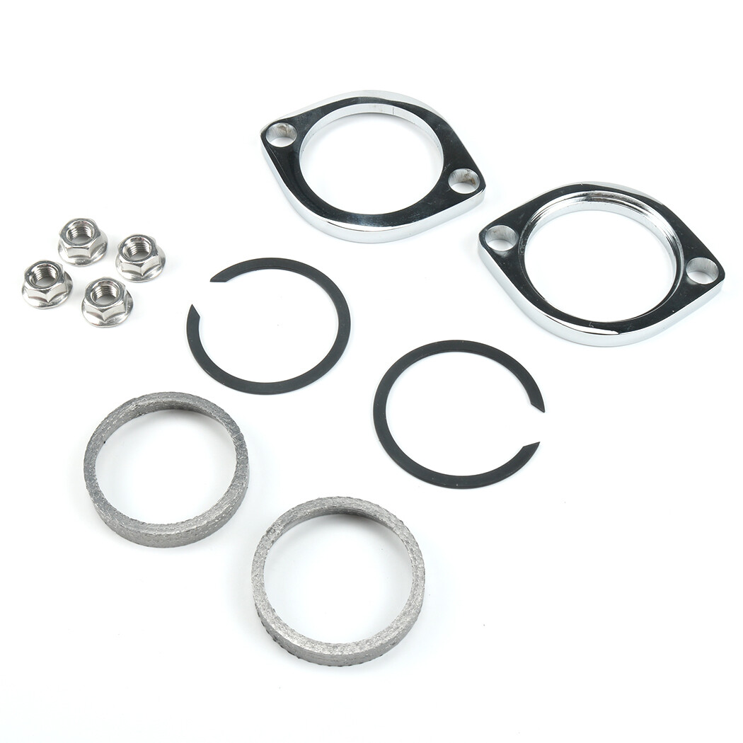 For Harley Davidson Exhaust Flange Install Kit C-Clips Serrated Nuts Flanges Gas