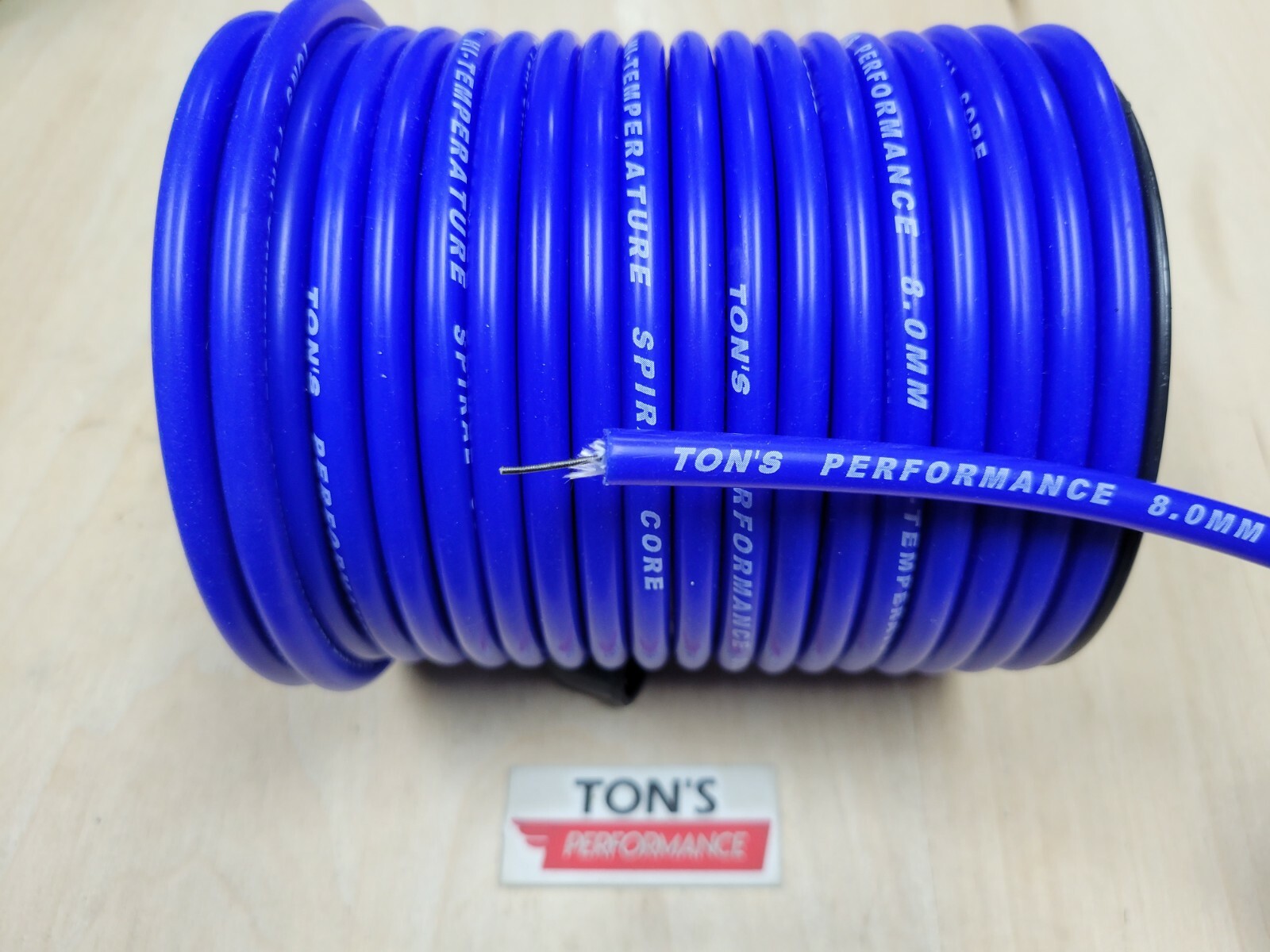 Ton’s Performance 8mm BLUE silicone Spiral Core Spark plug wire By the foot