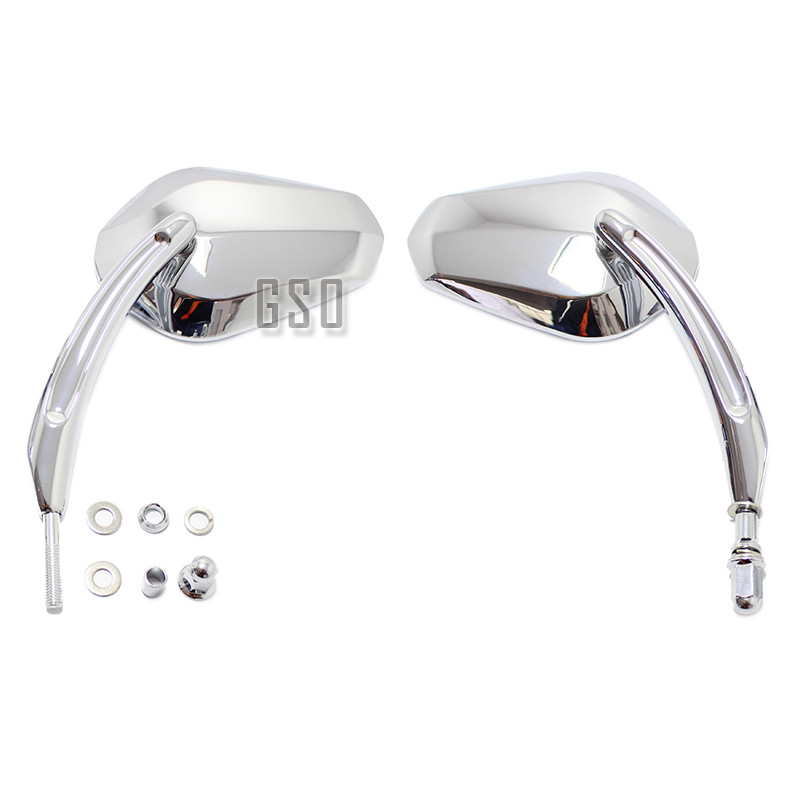 MOTORCYCLE WING MIRRORS METAL PLASTIC CHROME TAPERED FOR HARLEY HERITAGE SOFTAIL