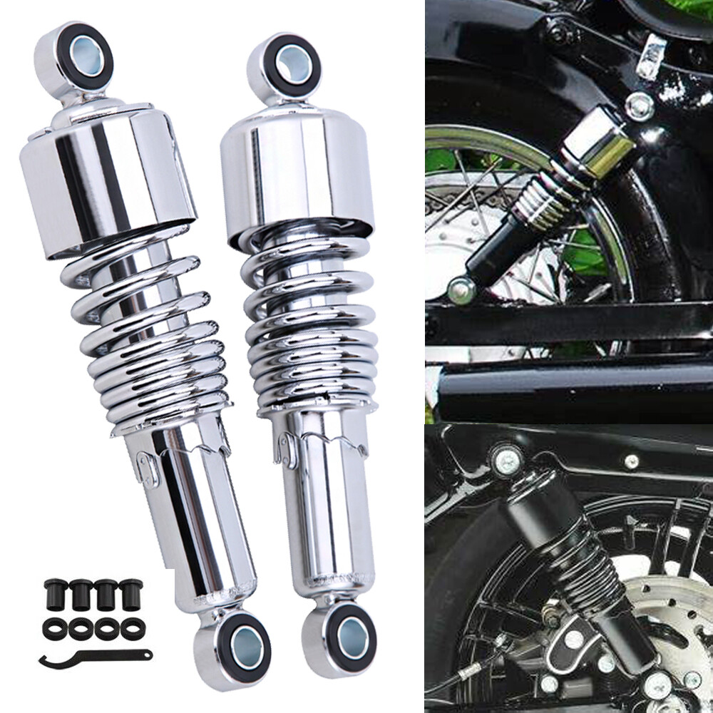 Chrome 10.5″ Slammer Rear Absorber Shock Lowering Kit For 1980-UP Harley Touring
