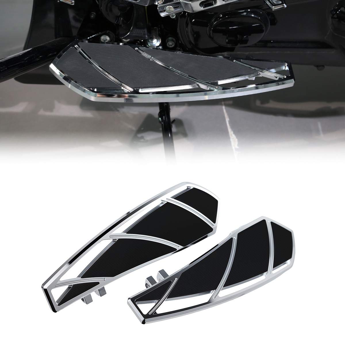 US Chrome Phantom Floorboards Footpegs Shifter Peg Pedal For Harley Touring