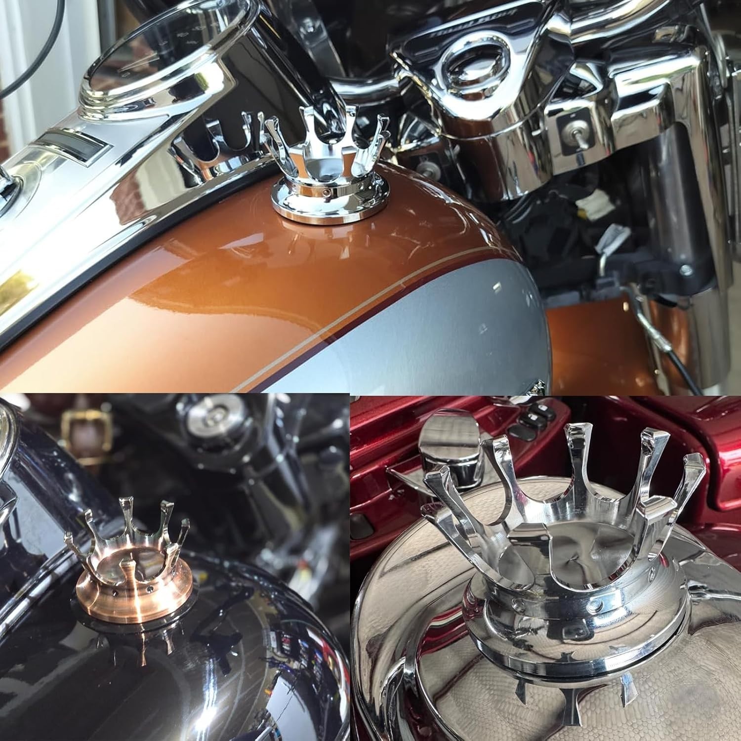 Customizable Harley Davidson Gas Cap – Black Crown Style | Easy Twist-on Closure