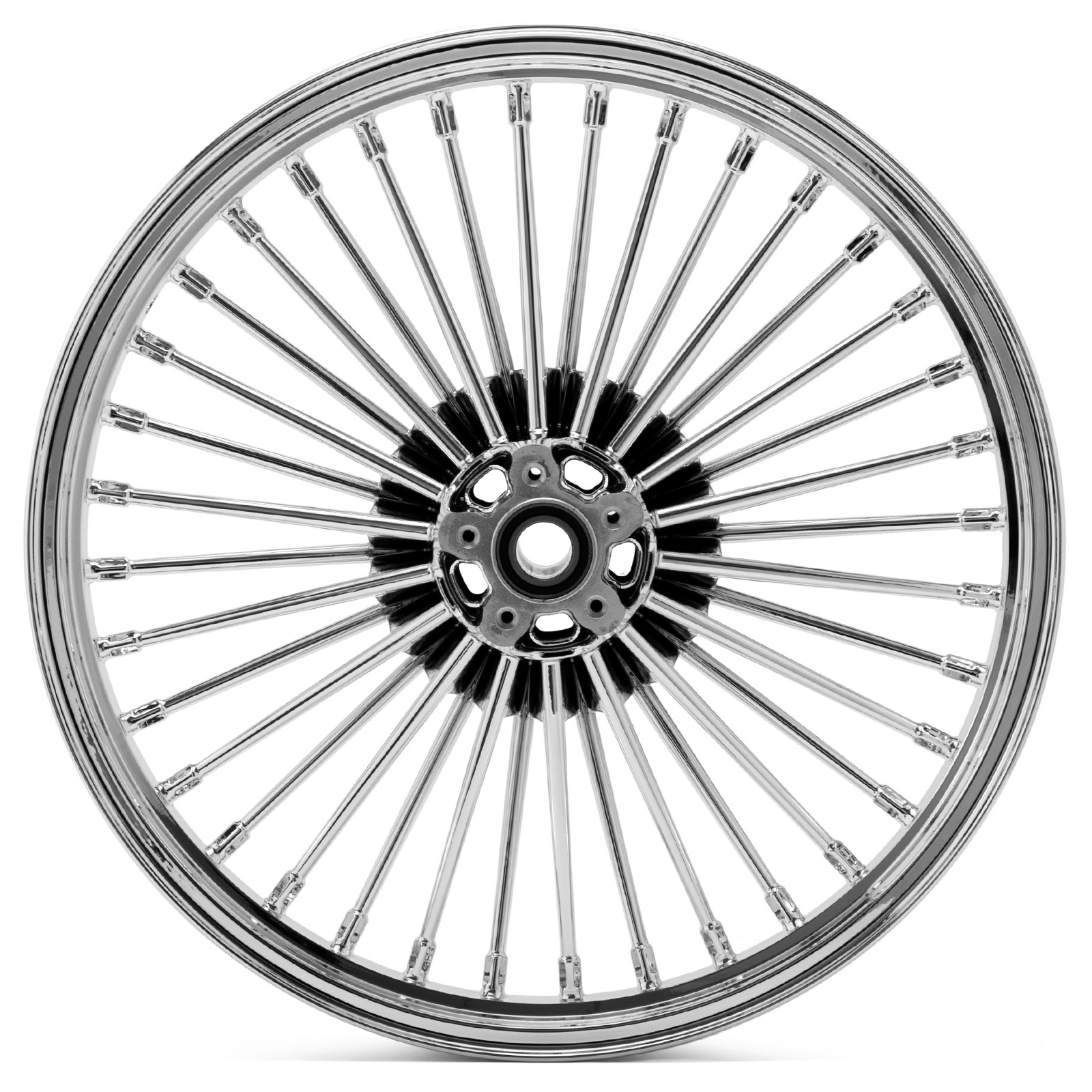 21×2.15 Fat Spoke Chrome Front Wheel For Harley Softail Fatboy Heritage Springer
