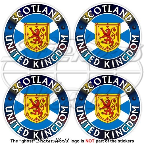 SCOTLAND UNITED KINGDOM Scottish Flag Lion Rampant-Saltire 50mm Sticker Decal x4
