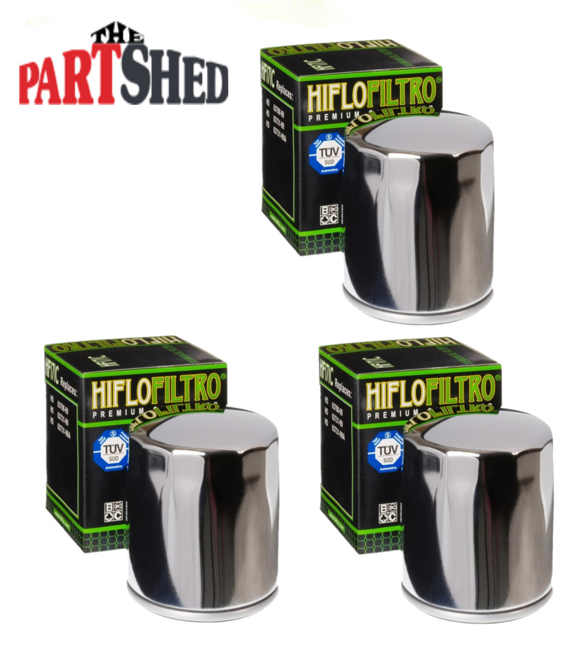 Hiflofiltro Chrome Oil Filter HF171C Harley-Davidson/Buell Motorcycle
