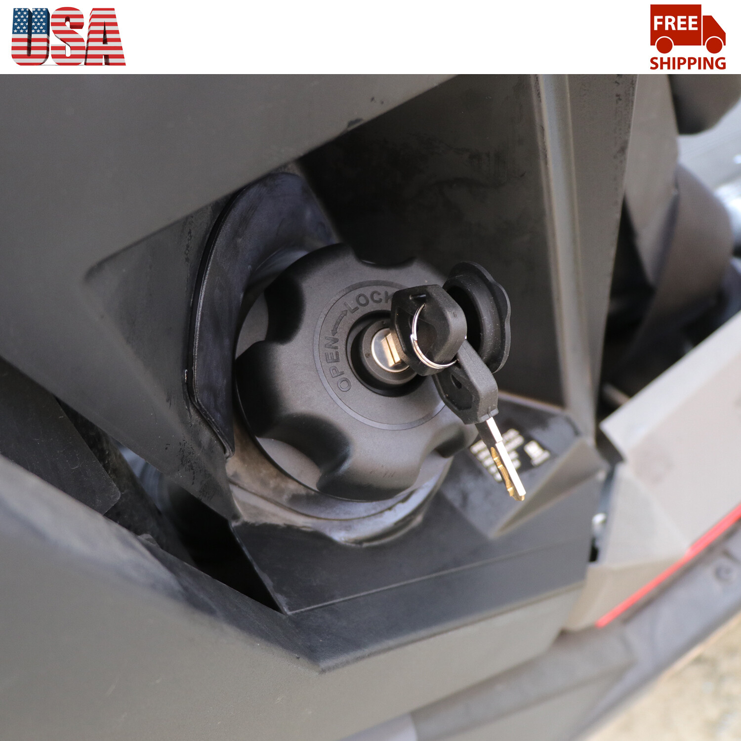 Lockable Gas Cap Fuel Tank Lid Cover W/ key for UTV Polaris Ranger RZR Sportsman