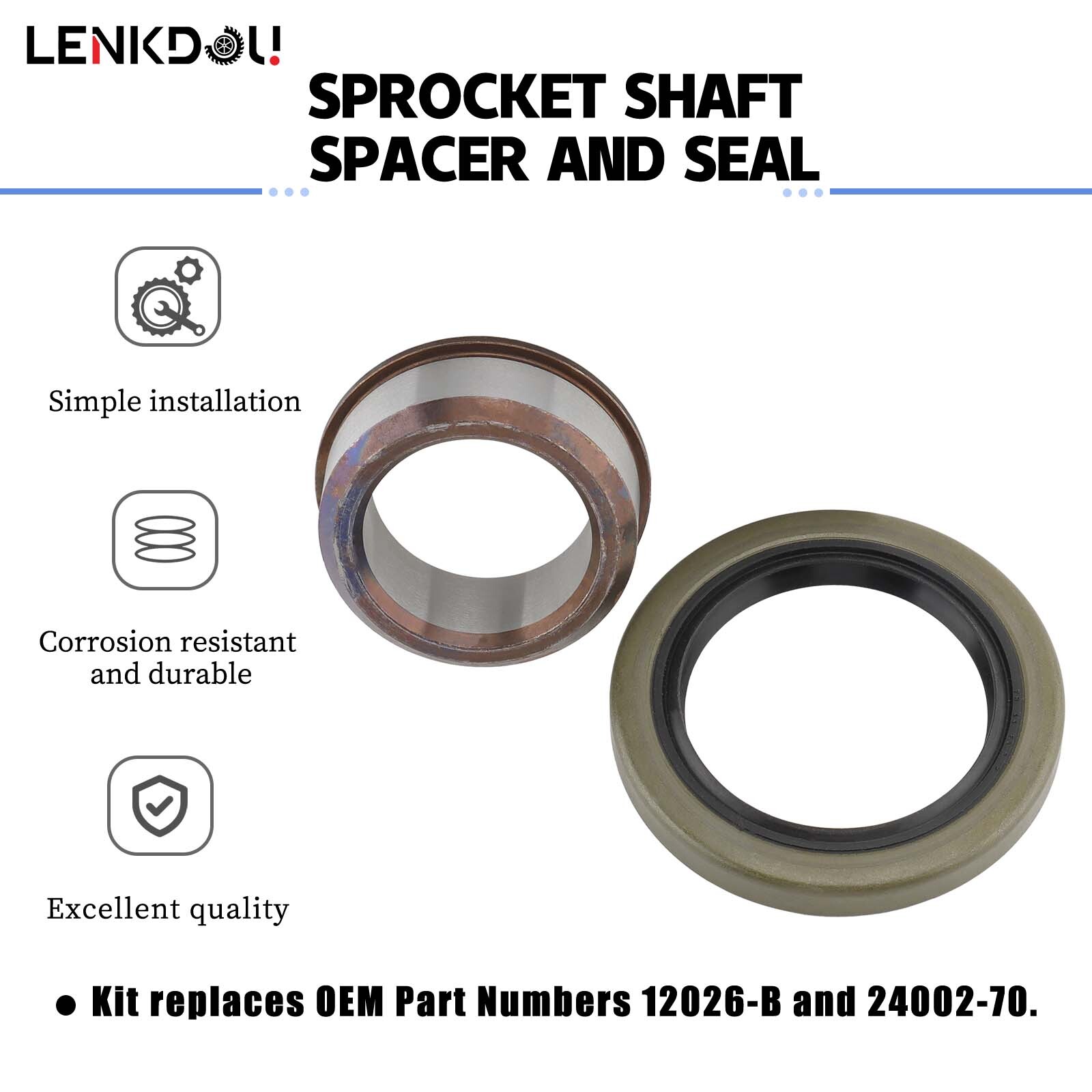 Sprocket Shaft Spacer & Seal Kit For Harley Big Twin Shovelhead Evo 1970-1998 FL