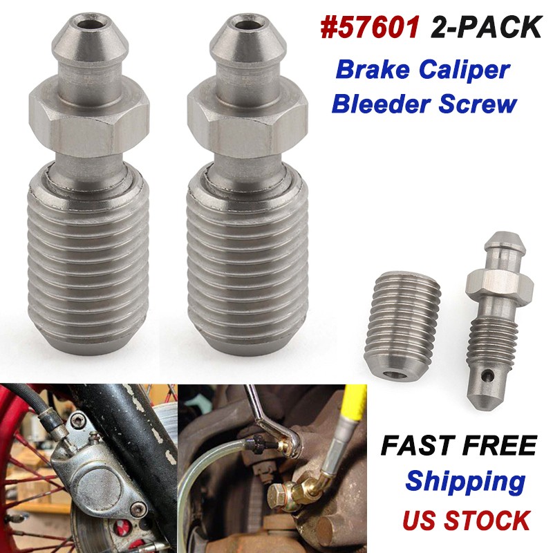 57601 2PCS Brake Caliper Bleeder Screw Repair Replacement Kit For Harley Custom
