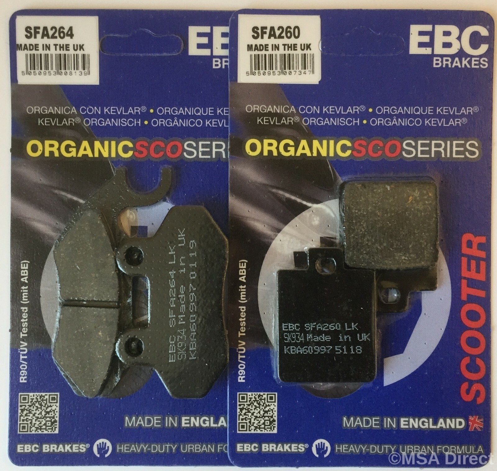 EBC Organic FRONT and REAR Disc Brake Pads Fits SYM JET X 125 (2021 to 2024)