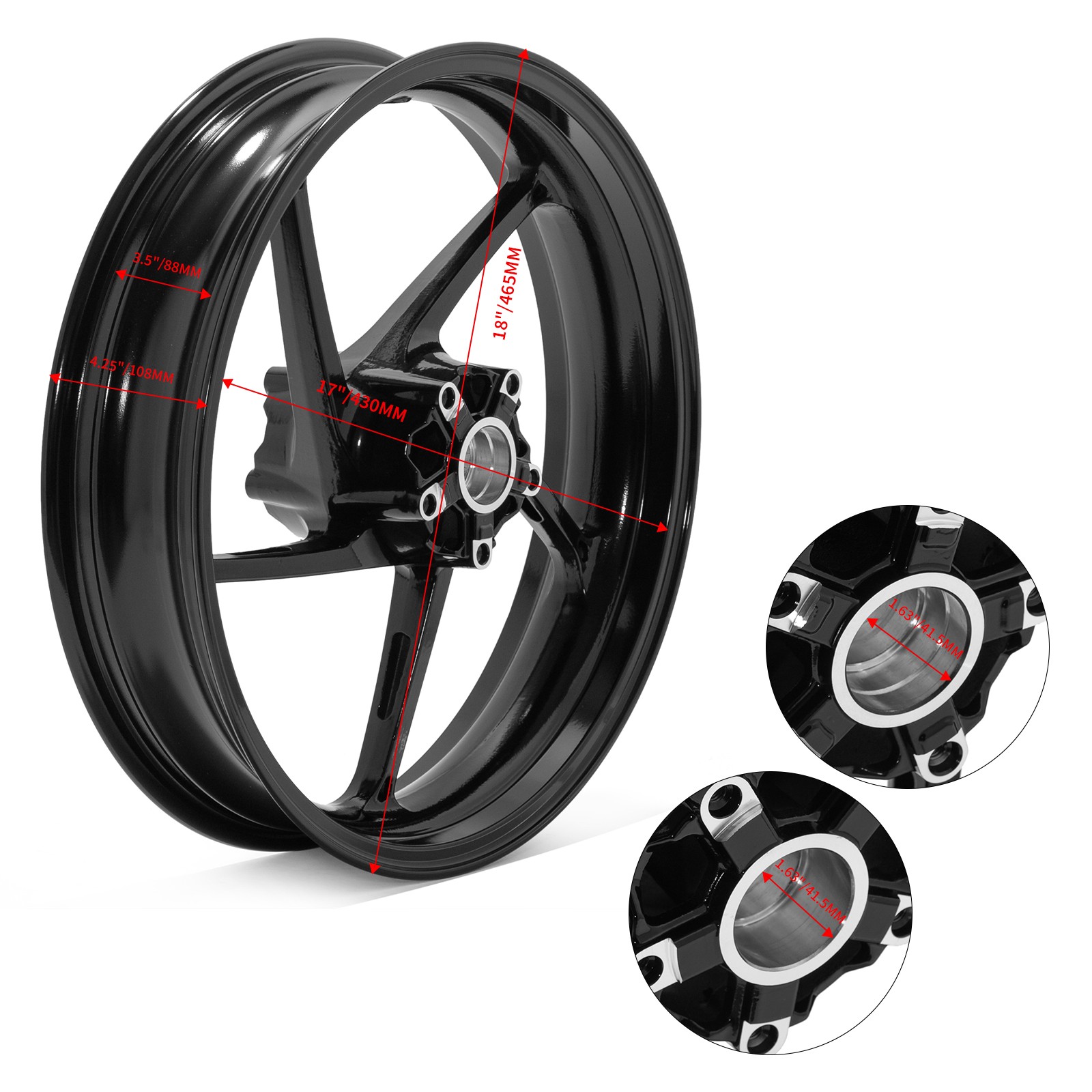 17″x3.5″ Tubeless Front Wheel Rim Daytona 675 For Triumph Street Triple 660 765